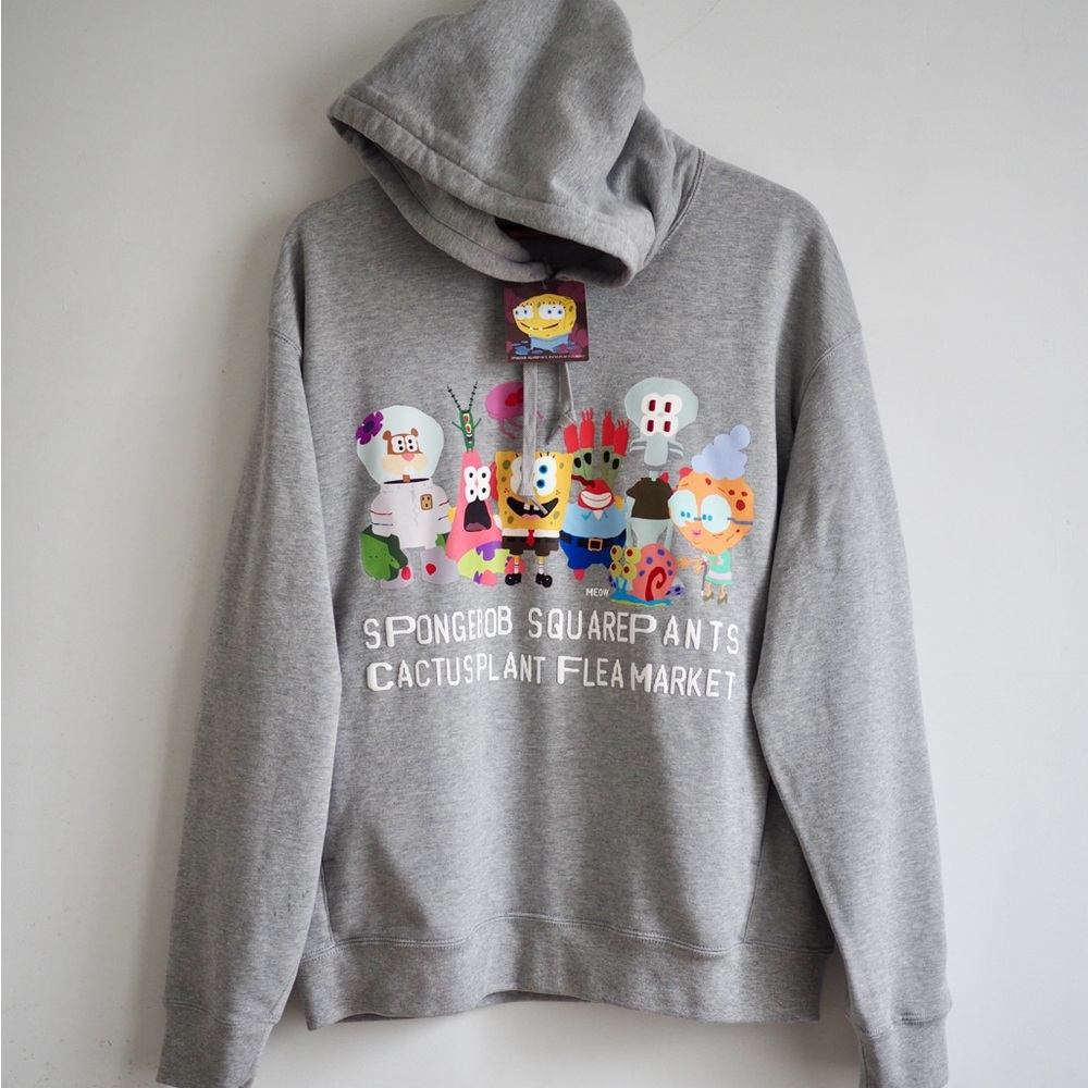 Cactus plant flea market Spongebob Squarepants pullover Uniqlo hoodie new - Picture 7 of 8
